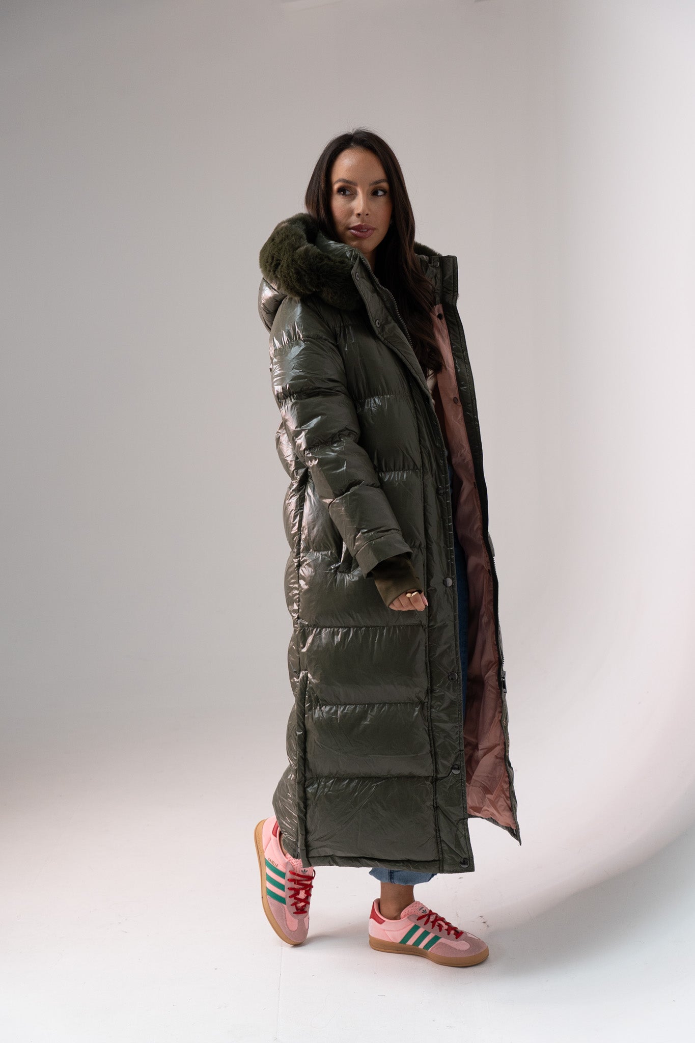 Love Laura Puffa Coat In Khaki