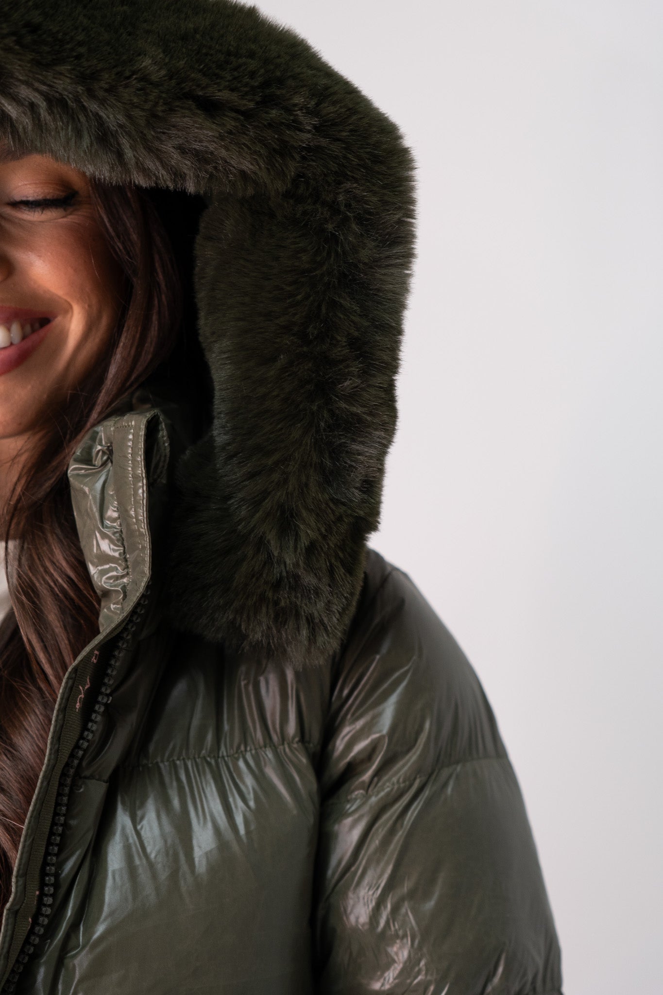 Love Laura Puffa Coat In Khaki