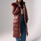 Love Laura Puffa Coat In Burgundy Rose