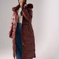 Love Laura Puffa Coat In Burgundy Rose
