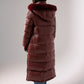 Love Laura Puffa Coat In Burgundy Rose