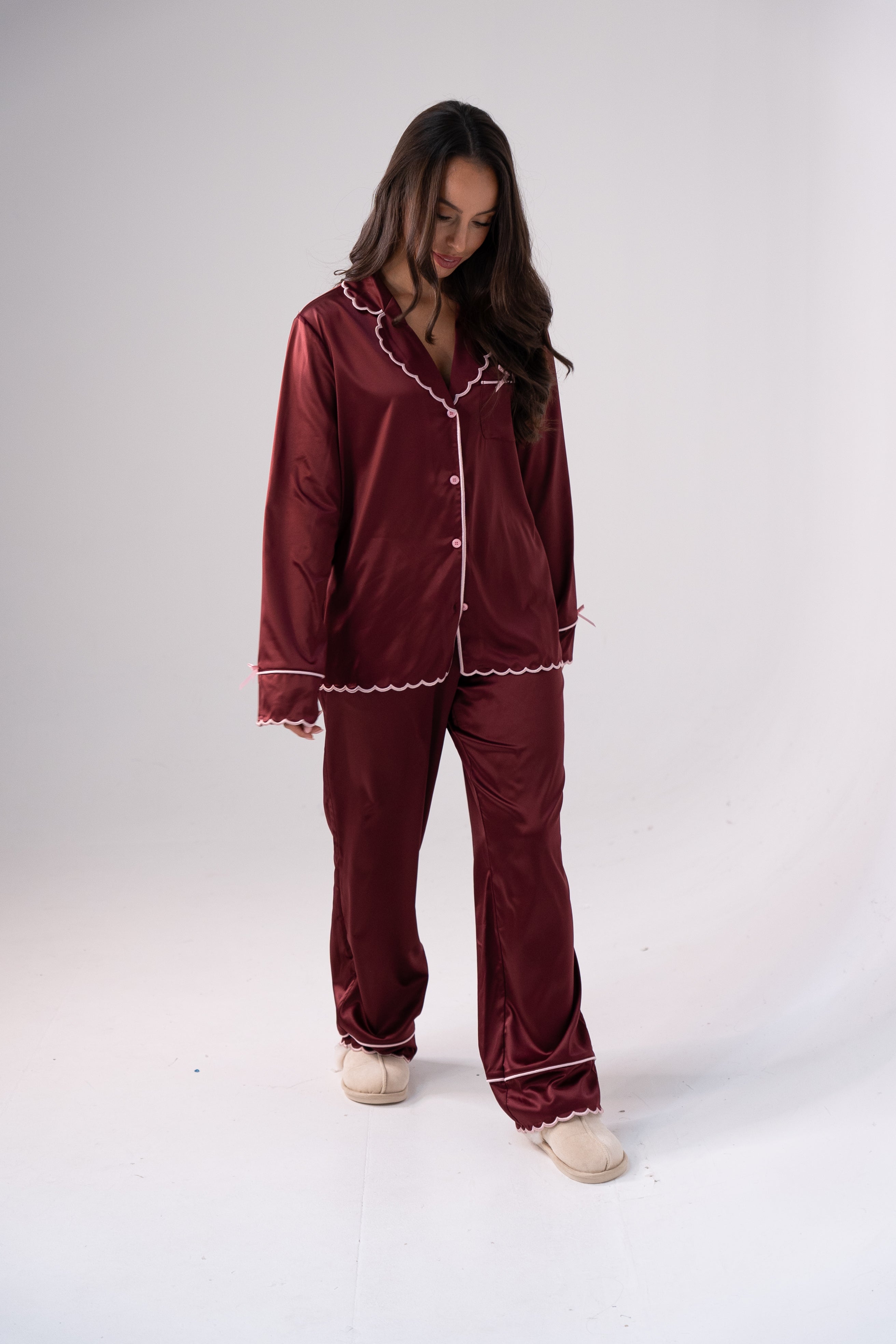 Love Laura Trim Pyjamas In Burgundy