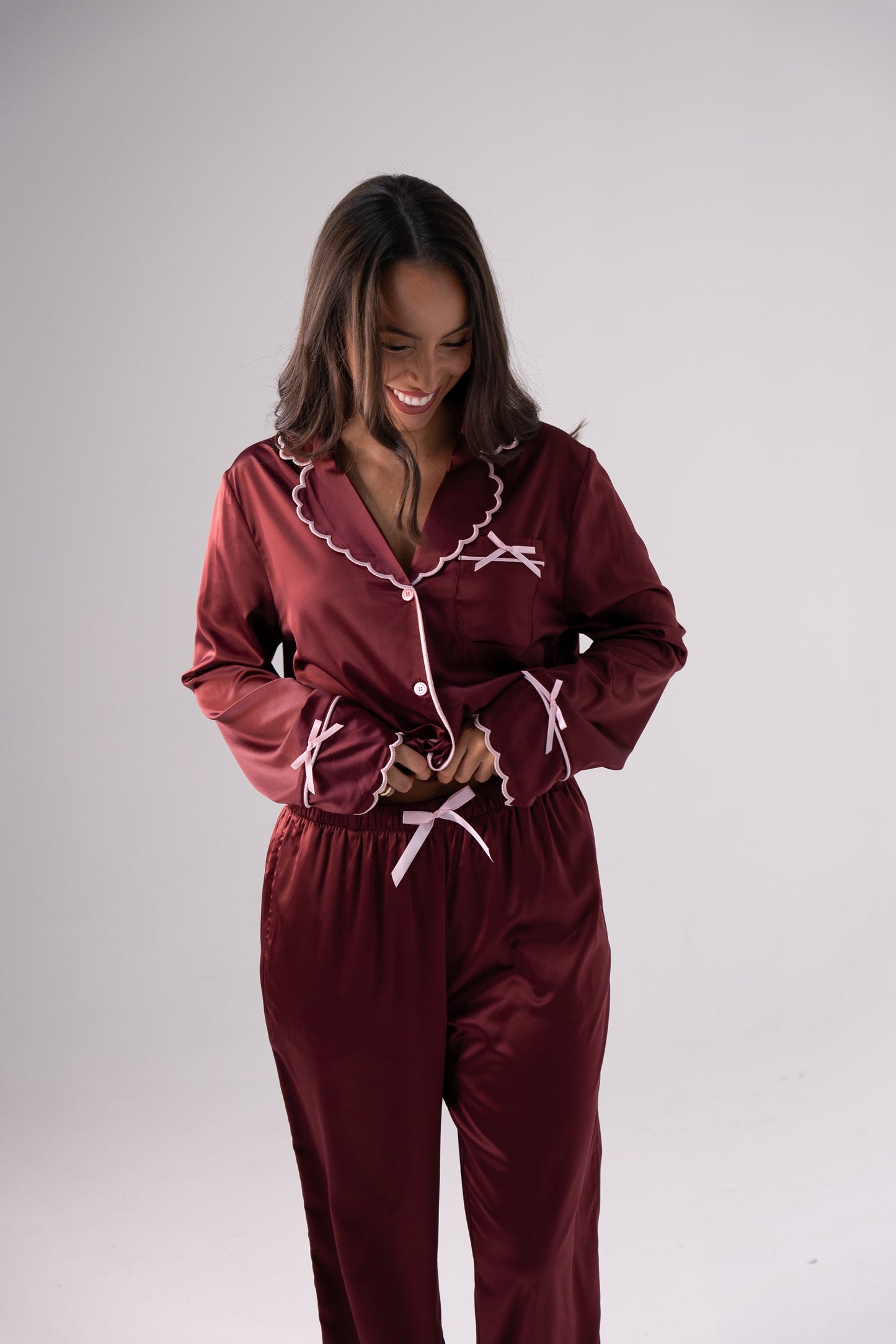 Love Laura Trim Pyjamas In Burgundy