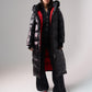 Love Laura Red Lined Puffa Coat In Black