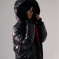 Love Laura Red Lined Puffa Coat In Black