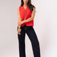 Love Laura Red Trim Turn Up Jeans In Dark Wash