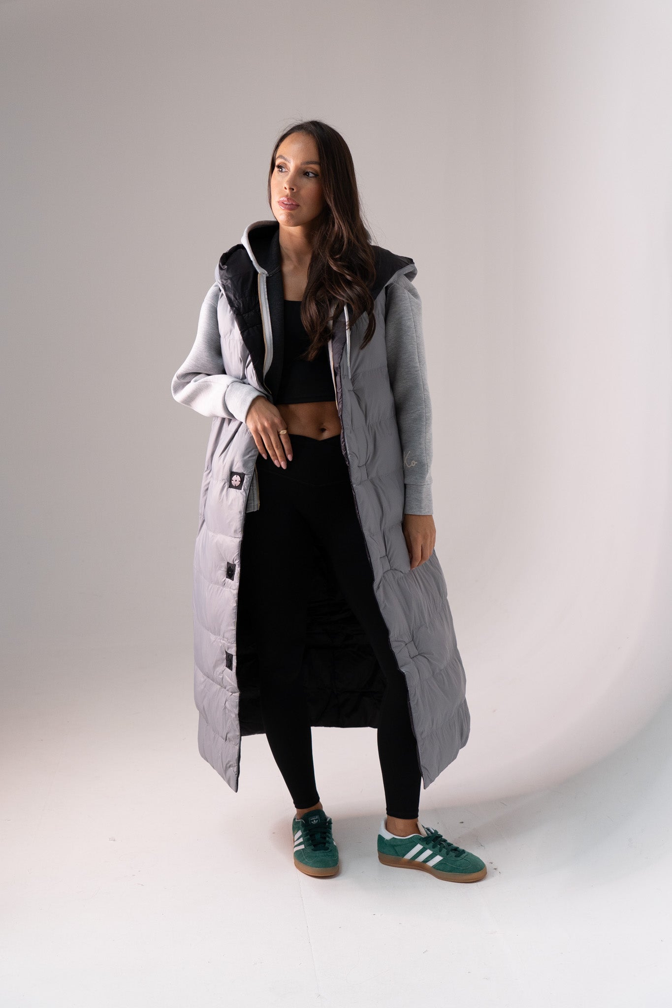 Love Laura Reversible Gilet In Black & Grey