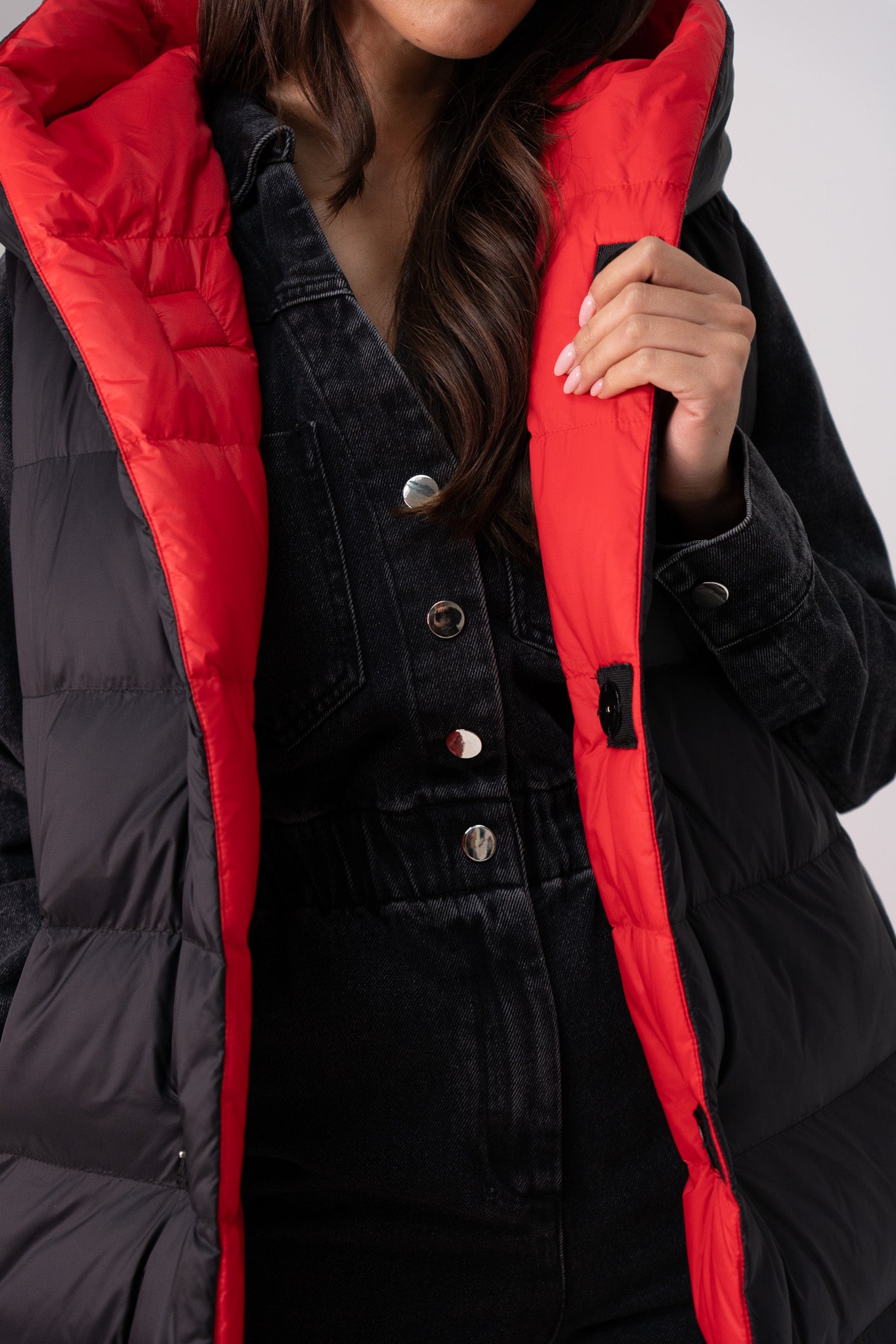 Love Laura Reversible Gilet In Black & Red