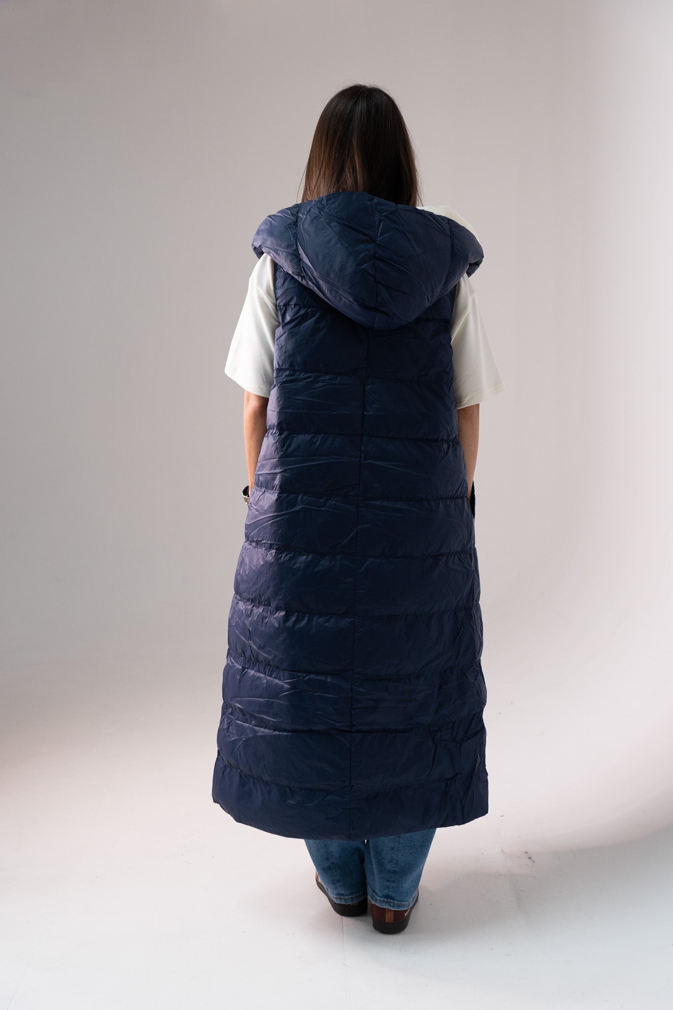 Love Laura Reversible Gilet In Navy & Cream