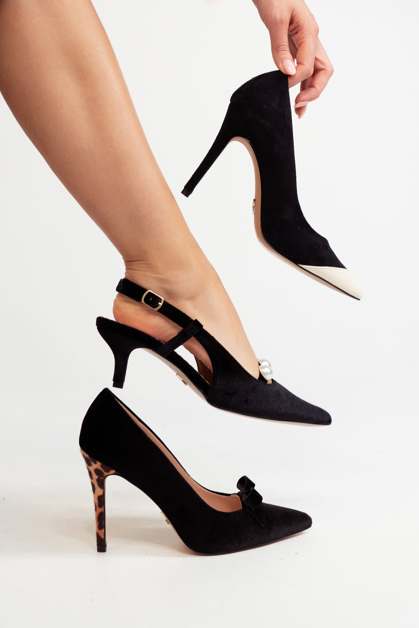 Love Laura Suede Heel In Monochrome