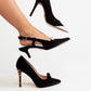 Love Laura Pearl Detail Kitten Heel In Black