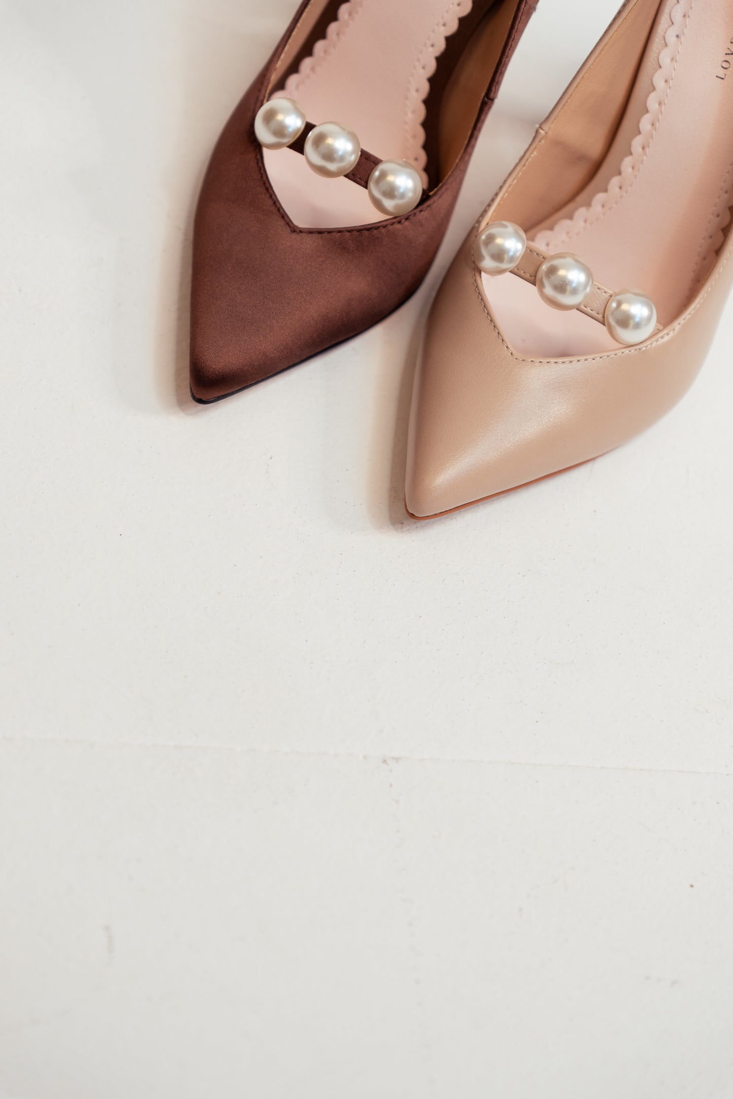 Love Laura Pearl Detail Heel In Nude
