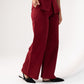 Love Laura Straight Leg Jeans In Burgundy