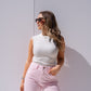 Love Laura Sleeveless Base Top In Grey Marl