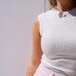 Love Laura Sleeveless Base Top In Grey Marl