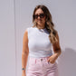 Love Laura Sleeveless Base Top In White