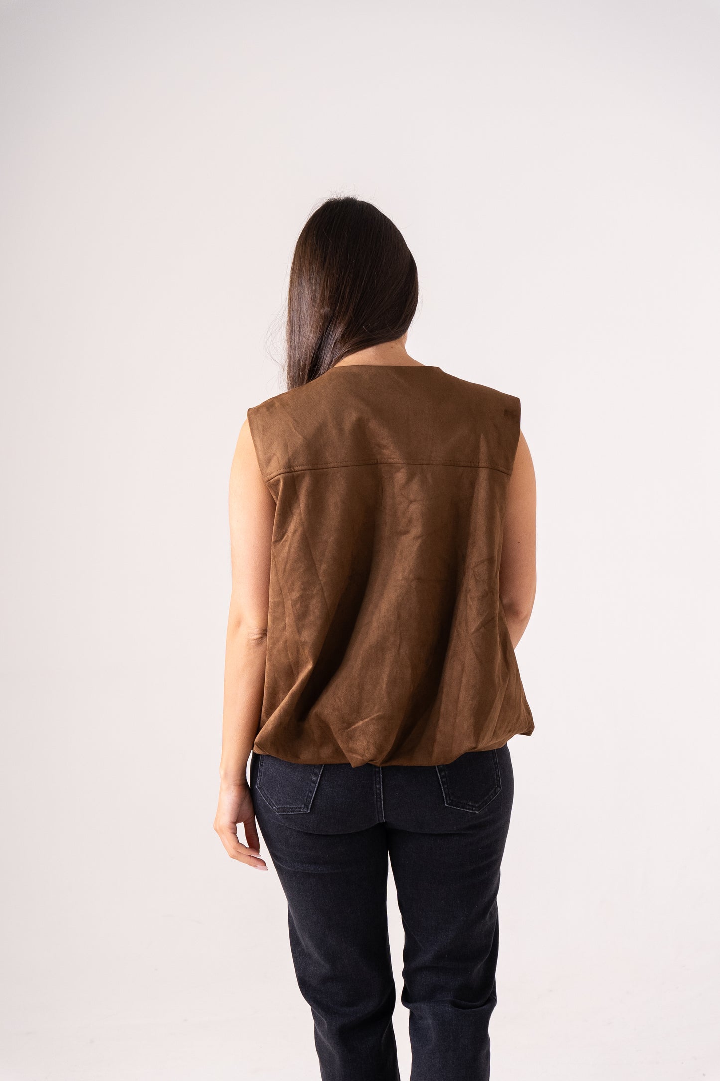 Love Laura Sleeveless Bomber Jacket In Tan
