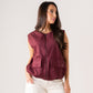 Love Laura Sleeveless Bomber Jacket In Burgundy
