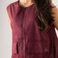 Love Laura Sleeveless Bomber Jacket In Burgundy
