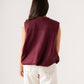 Love Laura Sleeveless Bomber Jacket In Burgundy