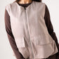 Love Laura Sleeveless Bomber Jacket In Soft Heather