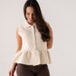 Love Laura Peplum Sleeveless Knit In Cream