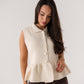 Love Laura Peplum Sleeveless Knit In Cream
