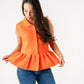 Love Laura Peplum Sleeveless Knit In Orange