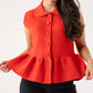 Love Laura Peplum Sleeveless Knit In Red