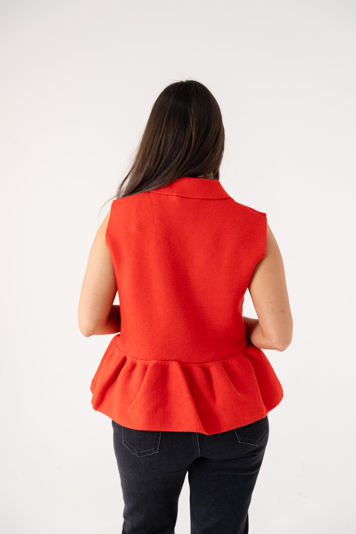 Love Laura Peplum Sleeveless Knit In Red