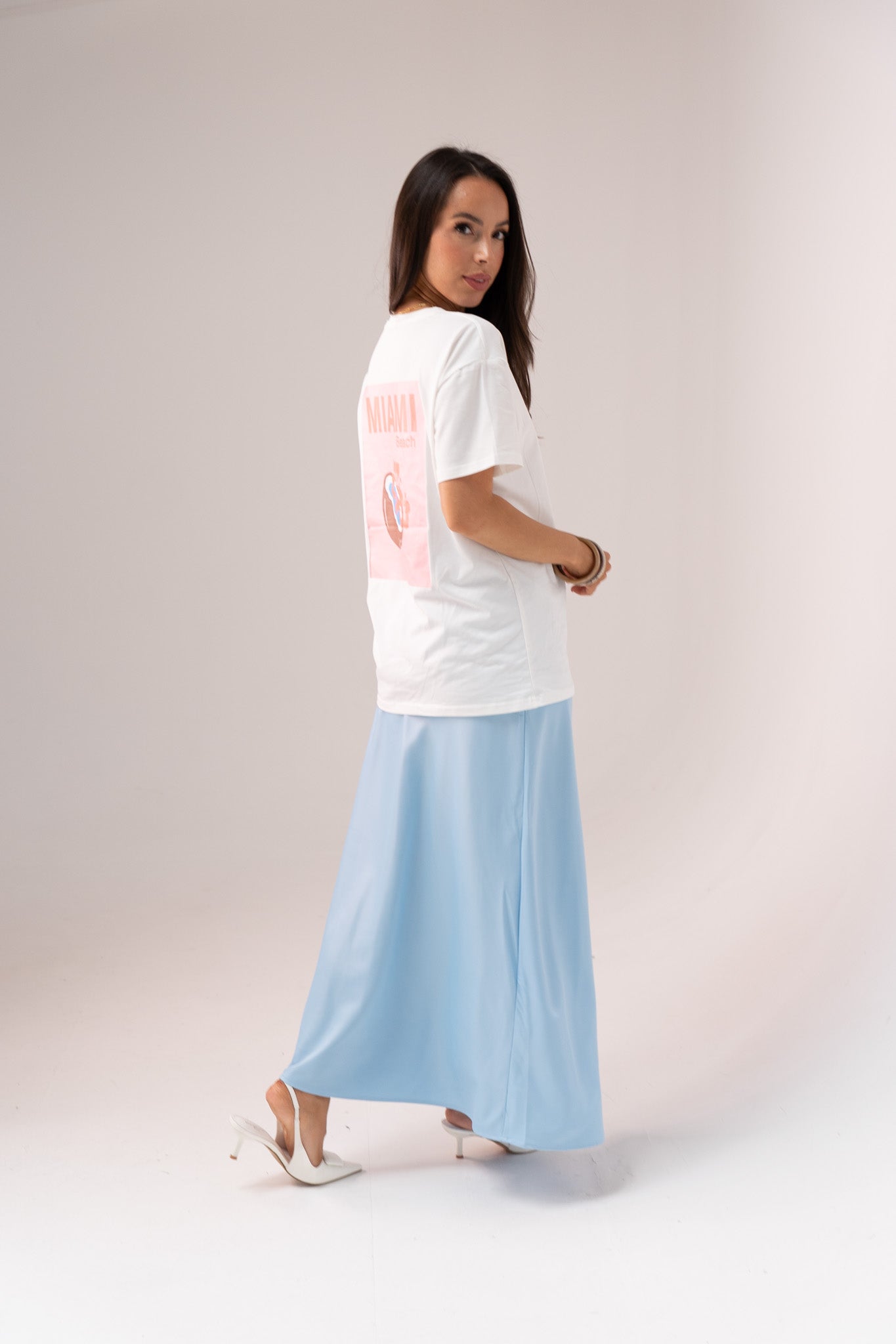 Love Laura Slip Skirt In Powder Blue
