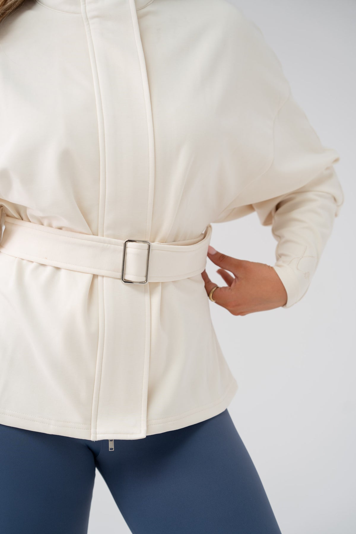 Love Laura Belted Leisure Jacket In Cream