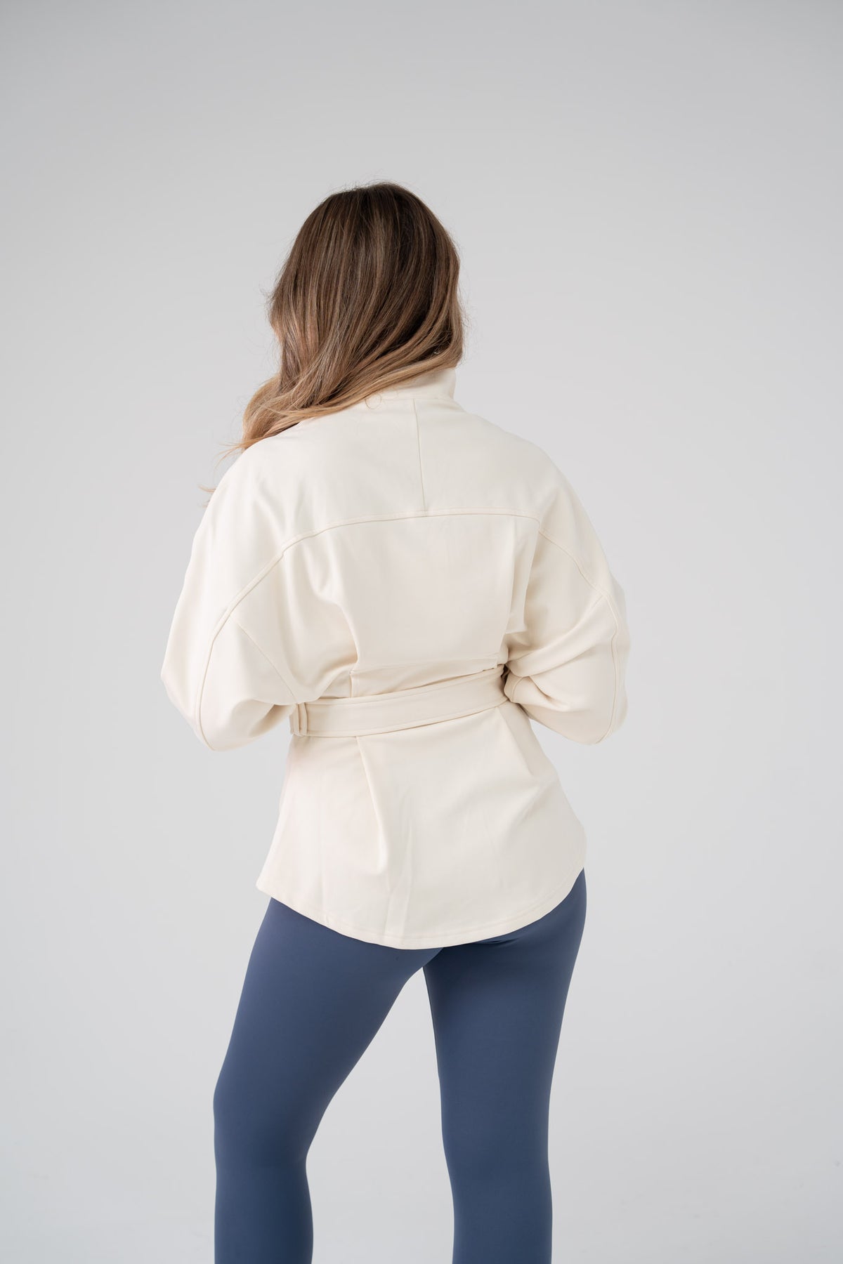 Love Laura Belted Leisure Jacket In Cream