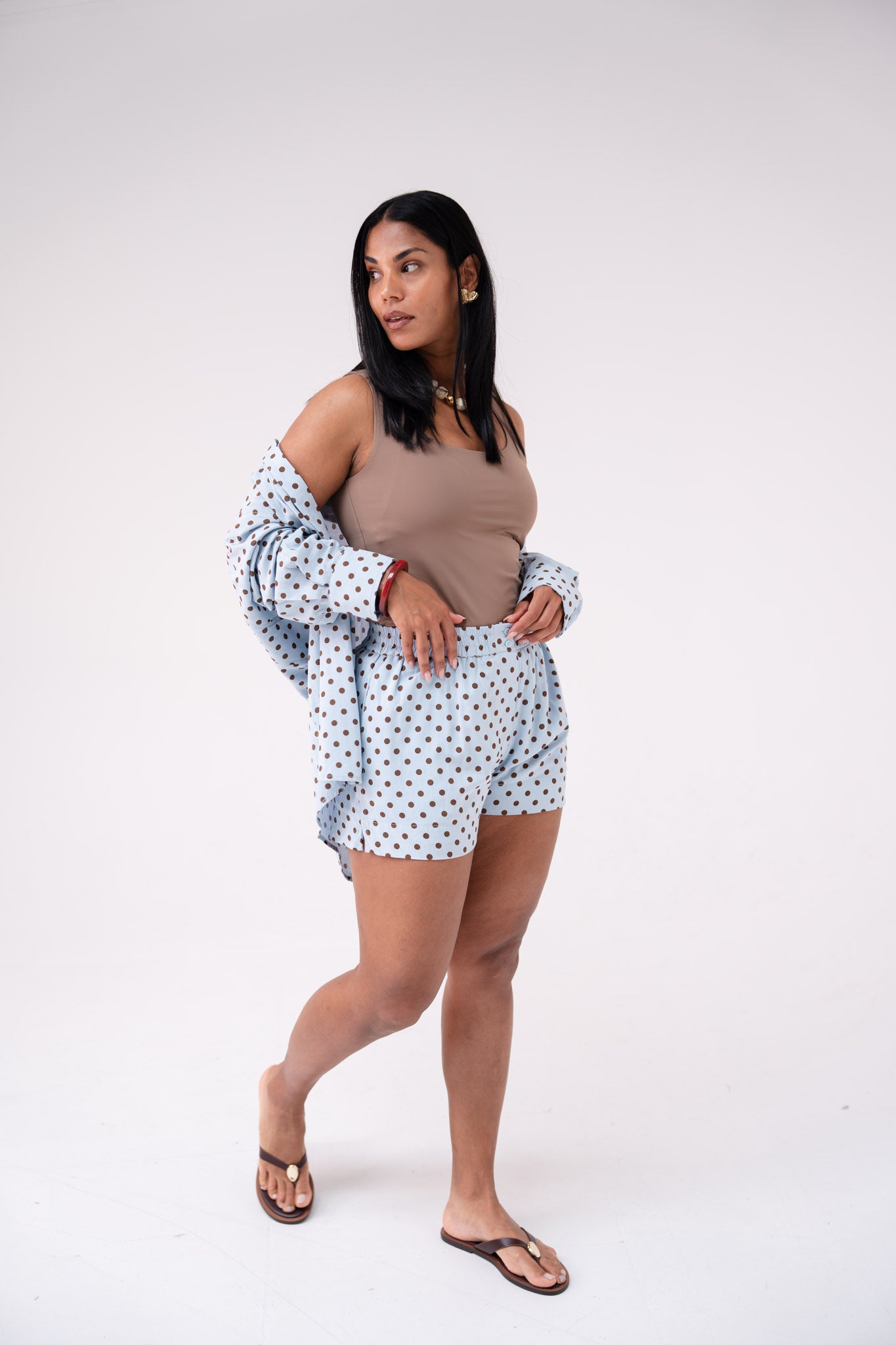 Love Laura Polka Dot Shorts In Blue