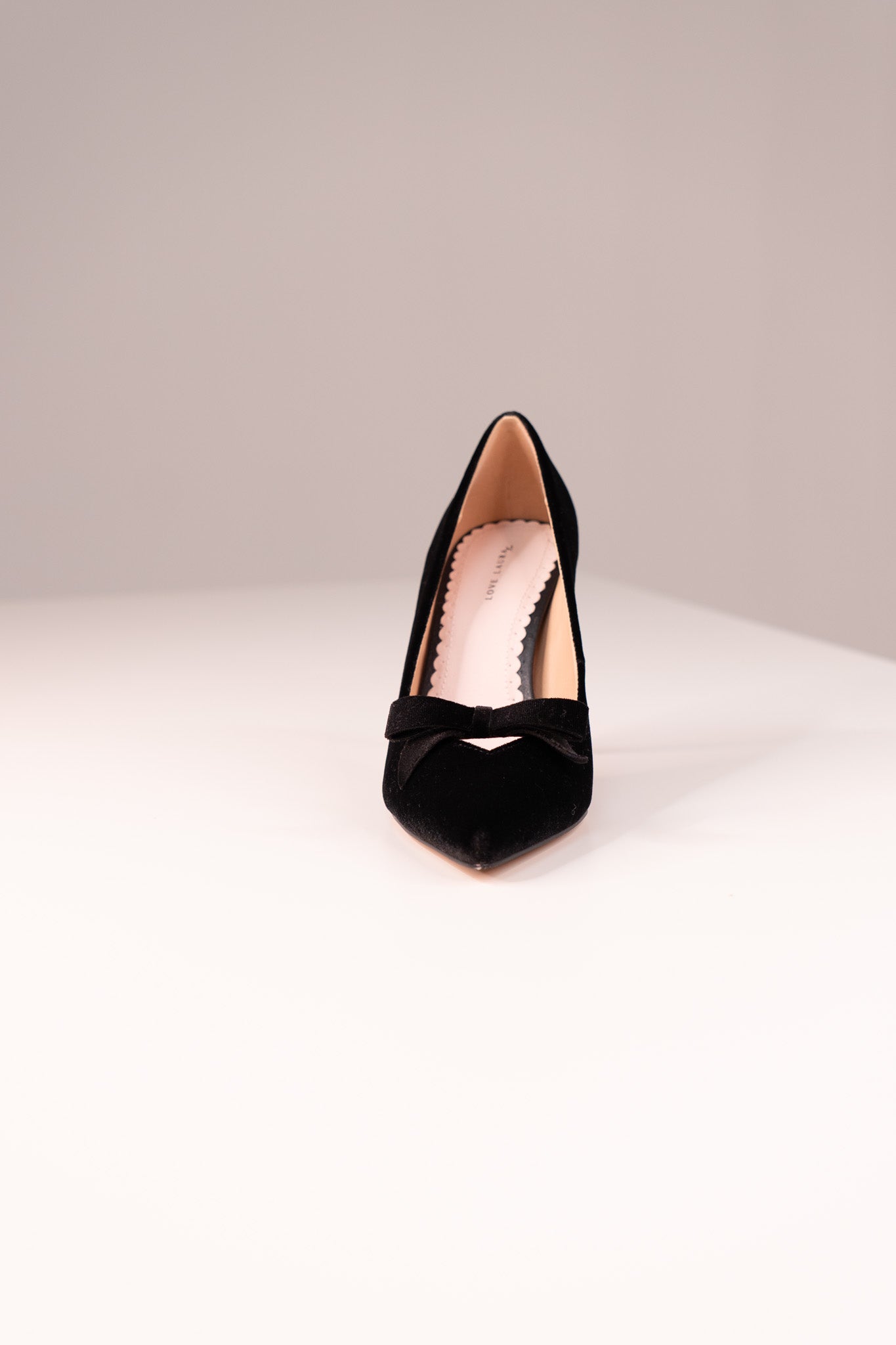Love Laura Statement Bow Heel In Black Velvet