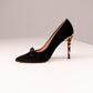 Love Laura Statement Bow Heel In Black Velvet