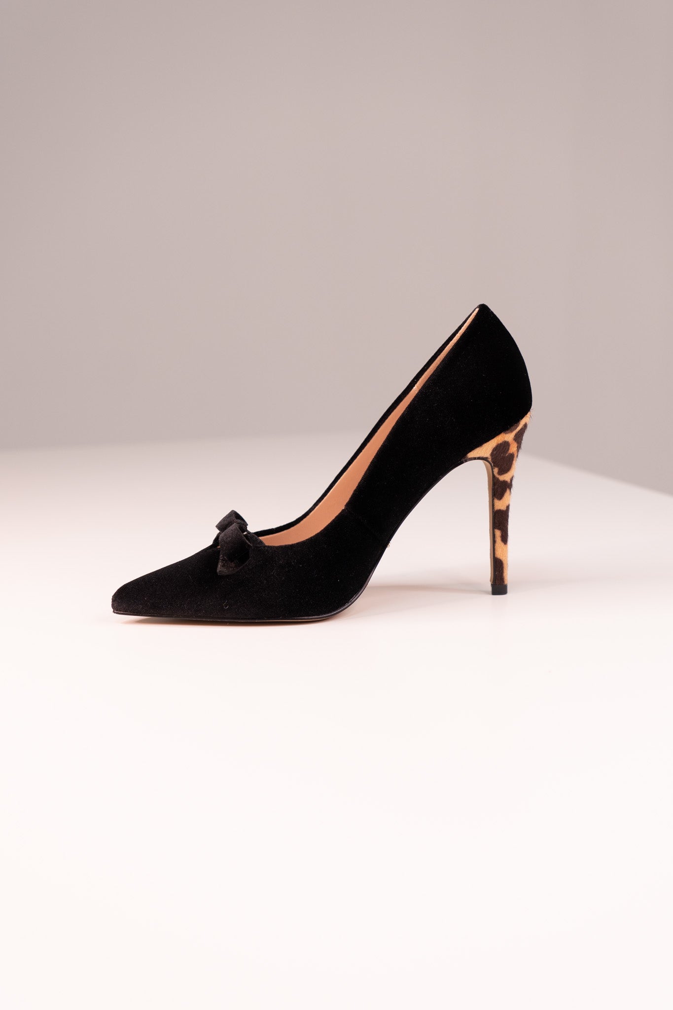 Love Laura Statement Bow Heel In Black Velvet