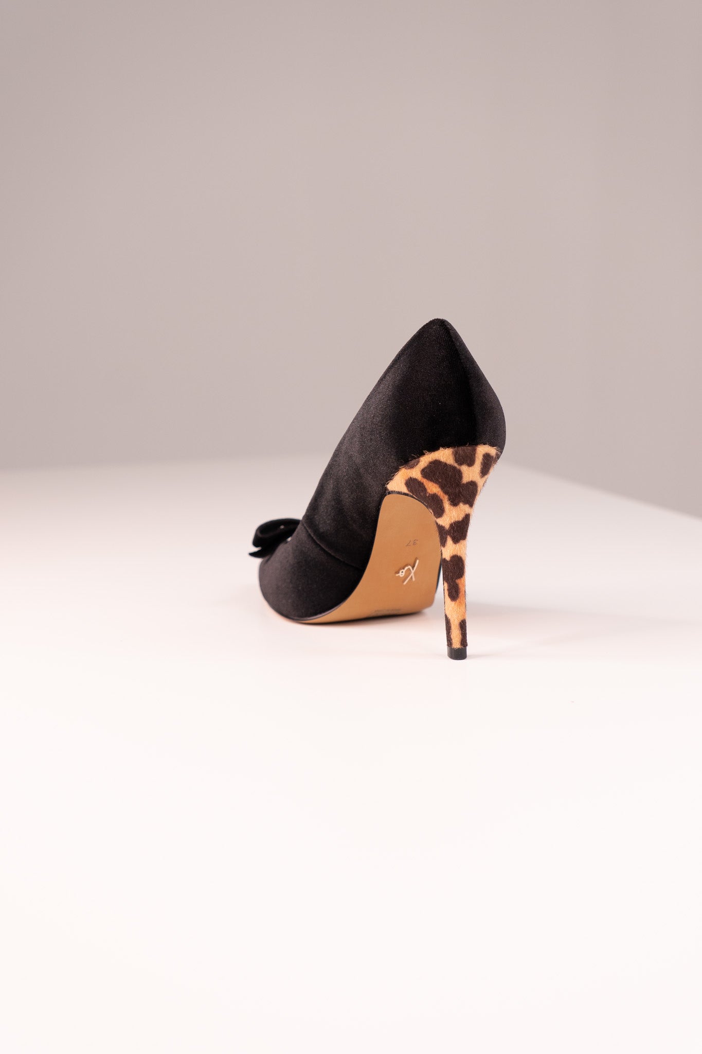 Love Laura Statement Bow Heel In Black Velvet