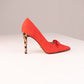Love Laura Statement Bow Heel In Red Suede
