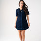 Love Laura Statement Collar Dress In Dark Wash