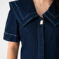Love Laura Statement Collar Dress In Dark Wash