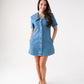 Love Laura Statement Collar Dress In Mid Wash