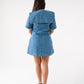 Love Laura Statement Collar Dress In Mid Wash
