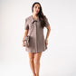 Love Laura Statement Collar Dress In Mocha