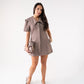 Love Laura Statement Collar Dress In Mocha