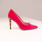 Love Laura Statement Heel In Pink Velvet