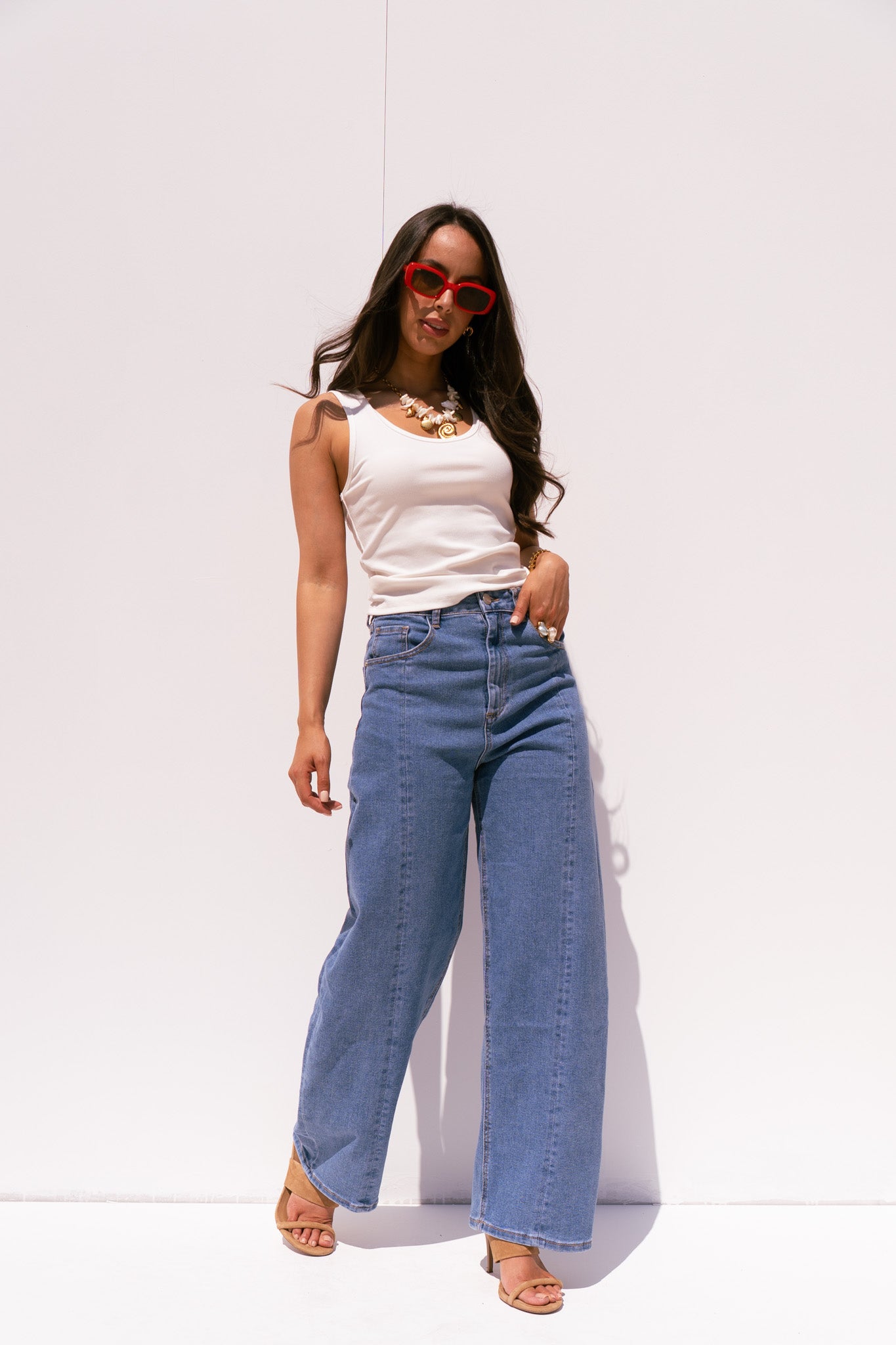 Love Laura Barrell Jeans In Mid Wash