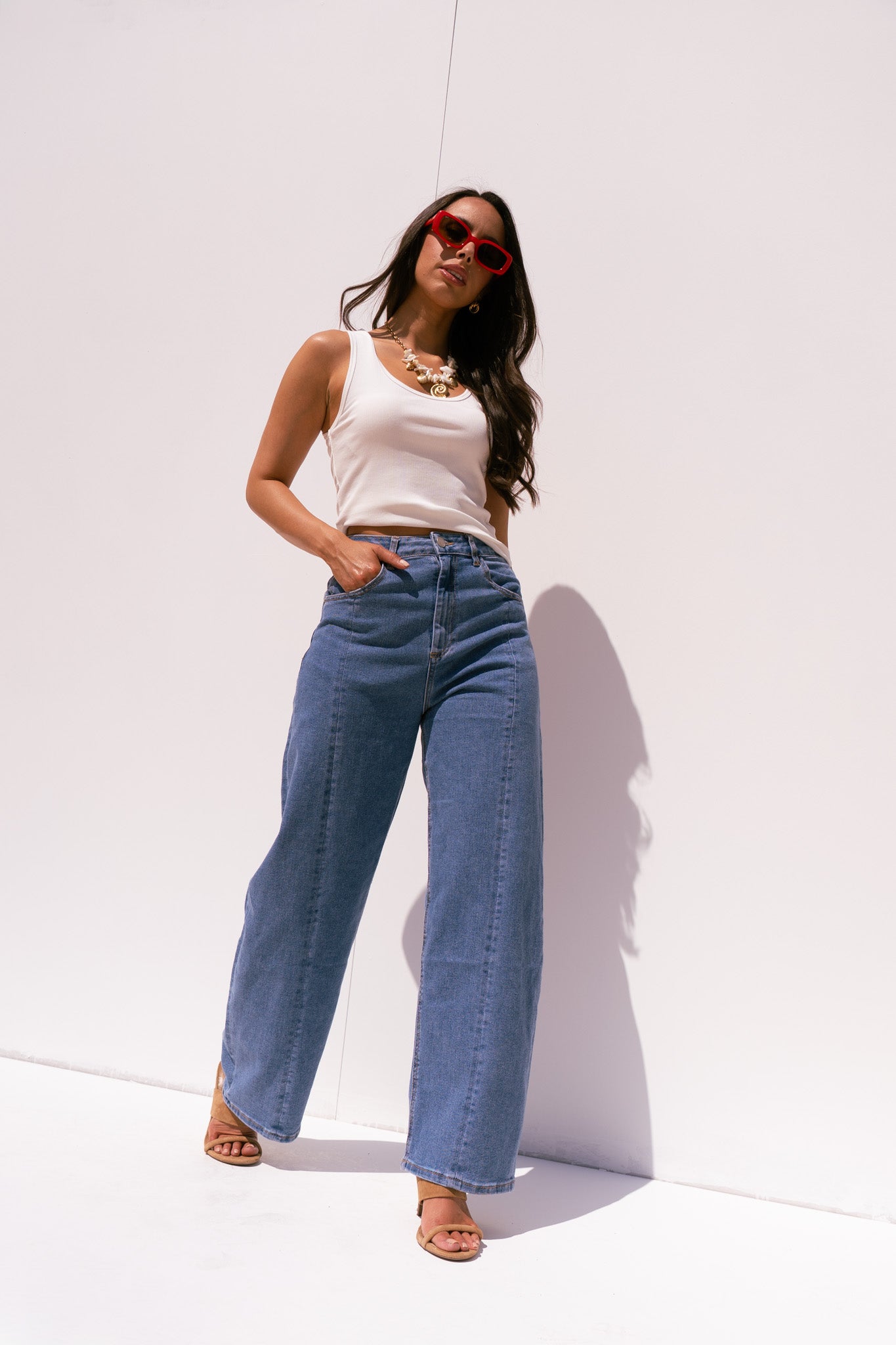 Love Laura Barrell Jeans In Mid Wash