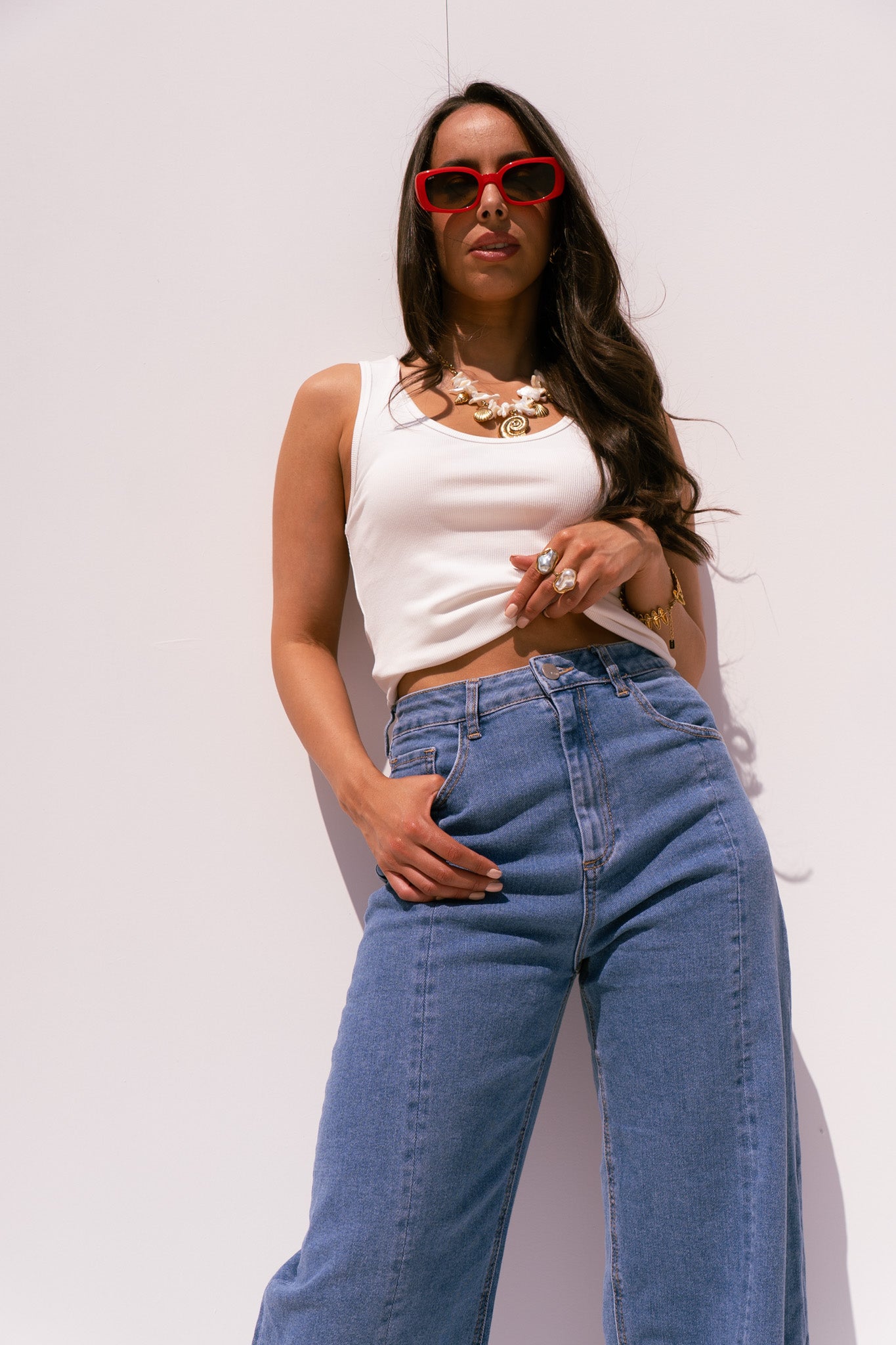 Love Laura Barrell Jeans In Mid Wash