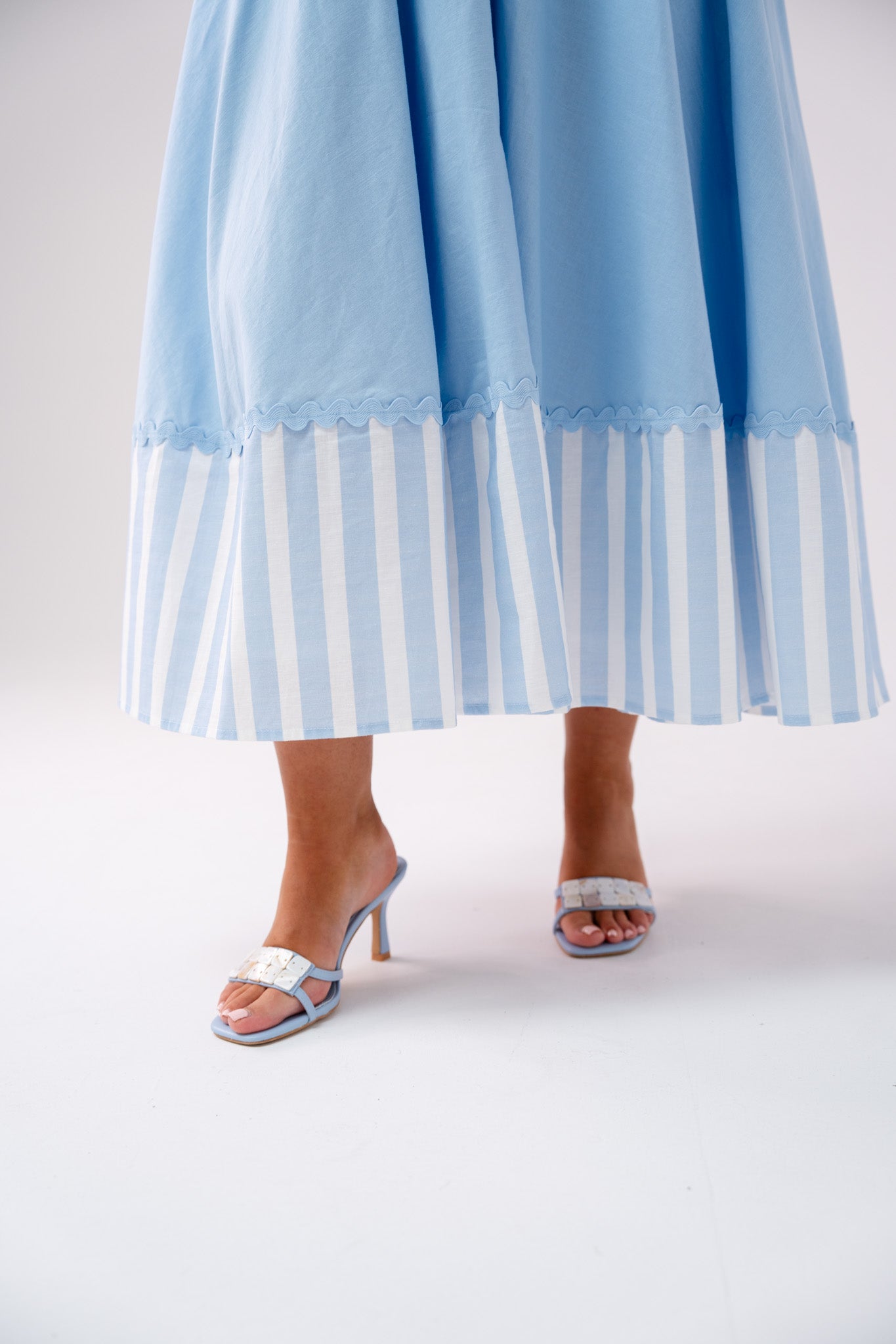 Love Laura Stripe Midi Dress In Blue